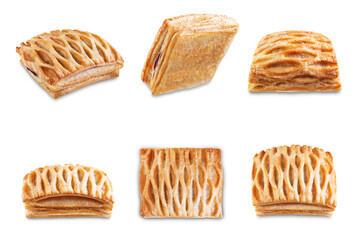 Fruit Hand pie on a white isolated background
