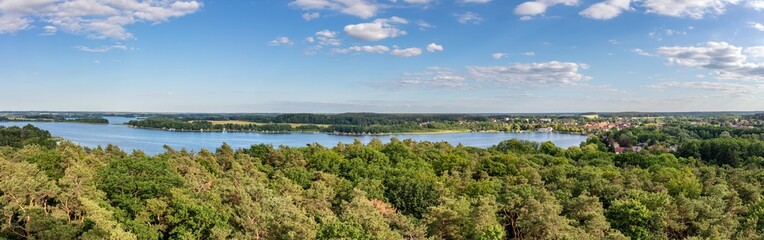 panorama of Lake Krakow in the Mecklenburg Lake District, Germany