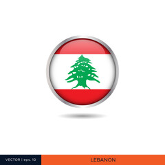 Lebanon round flag vector design.