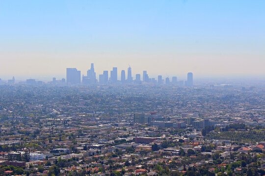 skyline view of los angeles from griffith observatory