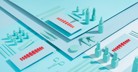 Cosmetics / Manicure set up / mock up