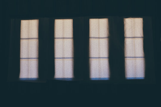 Windows covered with paper