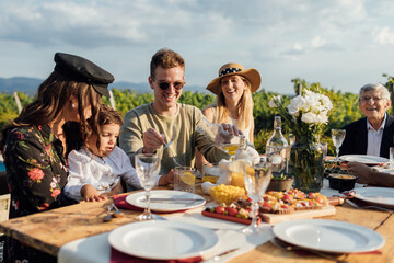 Family Lunch In The Vineyards