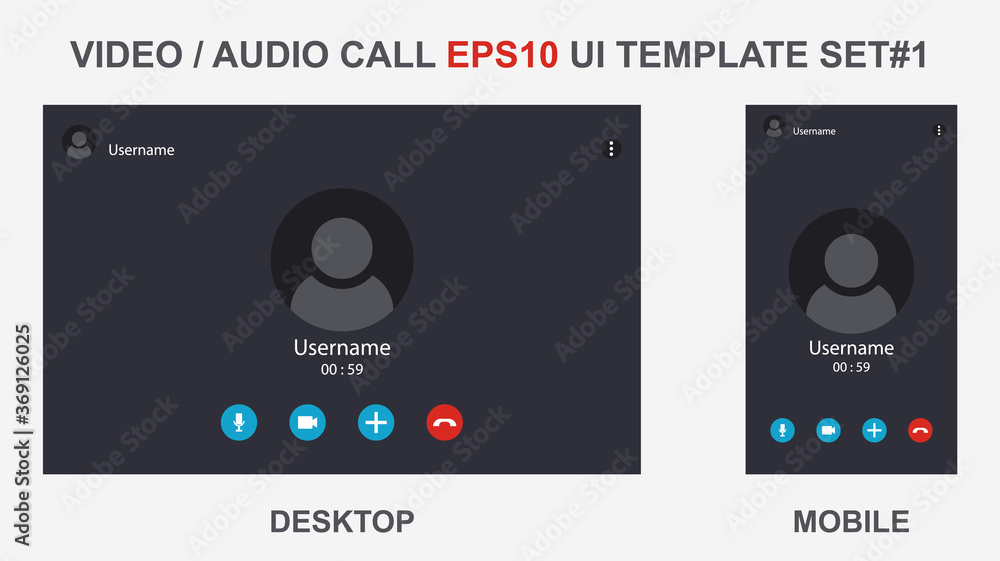 Poster online video call interface template with user icon. vector ui screen. online business webinar chat.