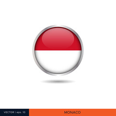Monaco round flag vector design.