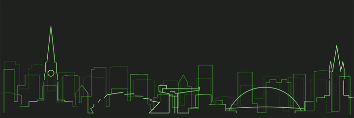 Fototapeta premium Glasgow Futurist Technology Light Trace Skyline