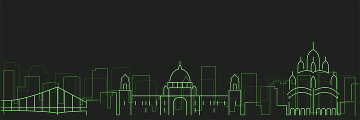 Kolkata Futurist Technology Light Trace Skyline