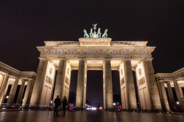 Berlin Brandenburg Gate (Brandenburger Tor) at night in Berlin, Germany.