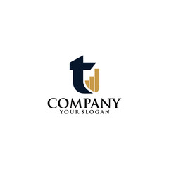 Vector letter T. Q. Business finance logo. T icon is flat. Accounting logo template. Simple logo marketing level.