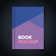 corporate identity branding mockup, mockup with book of cover purple and blue color