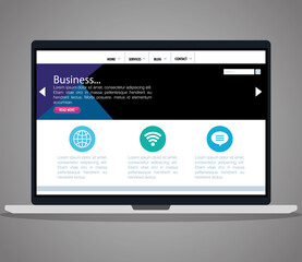 mockup responsive web, concept website development in laptop