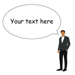 Man in business clothes and place for text