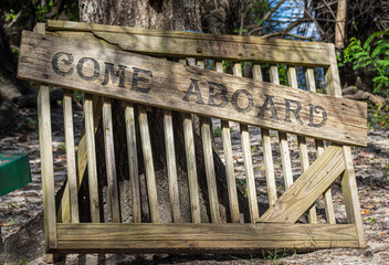 Fototapeta premium Welcome Aboard Sign