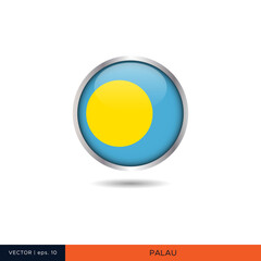 Palau round flag vector design.