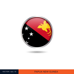 Papua New Guinea round flag vector design.