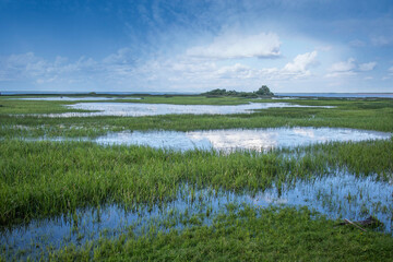 Rybinsk reservoir on the site of Vesyegonsk - the northernmost city of the Tver region,