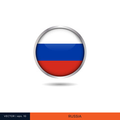 Russia round flag vector design.