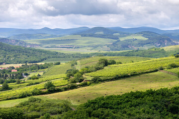 Zemplen mountains view from the Blessing Christ Statue in Tarcal