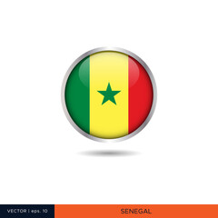 Senegal round flag vector design.
