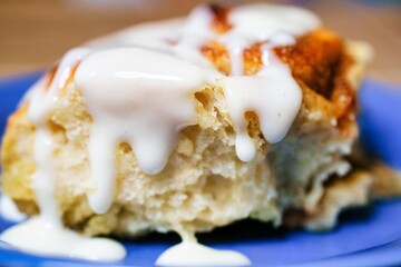 delicious cinnamon rolls dripping with filling