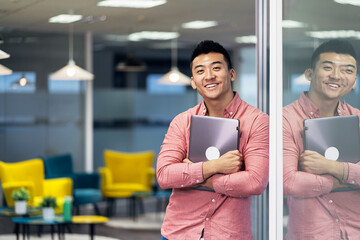 Portrait of a handsome business man looking at camera