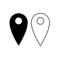 Pin icon vector. Location sign Isolated on white background. Navigation map, gps, direction, place, compass, contact, search concept. Flat style for graphic design, logo, Web, UI, mobile app, EPS10
