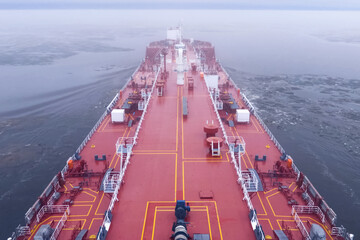 feed of a ship sailing in the Arctic. Landscape of the Arctic fr