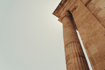 Roman column with clear sky.