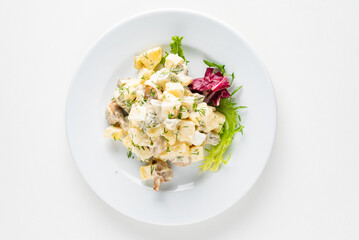 Traditional salad with cooked vegetables with mayonnaise.
