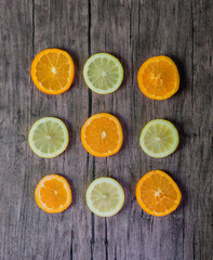 Fototapeta na wymiar Patrón Cítrico de naranja y limón