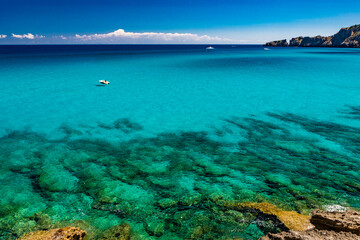 Beautiful sandy beach of Cala Mesquida, Mallorca, Balearic islands, Spain