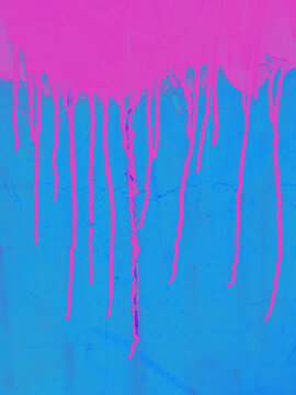 Fototapeta Close up of dripping graffiti paint on metal surface