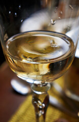 White wine glass detail