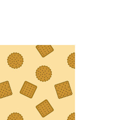 Crackers, biscuits and cookies vector seamless pattern
