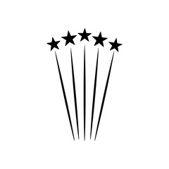 decorative stars exploding icon,silhouette style
