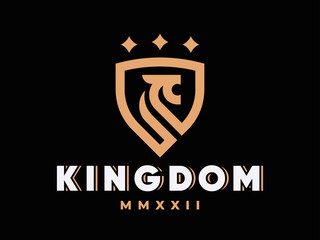 Lion modern heraldic logo design editable for your business.