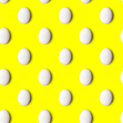 Eggs seamless pattern isolated on a yellow background