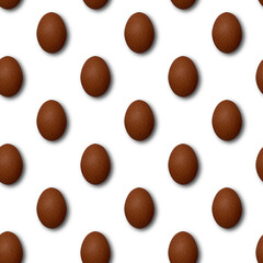 Eggs seamless pattern isolated on a white background