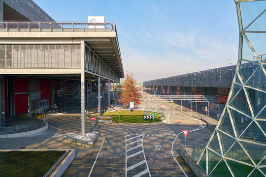 MILAN, ITALY - NOVEMBER 11, 2017: A General View Of A Pavillion At Fiera Milano, Rho.