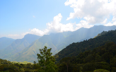 mountain landscape with clouds