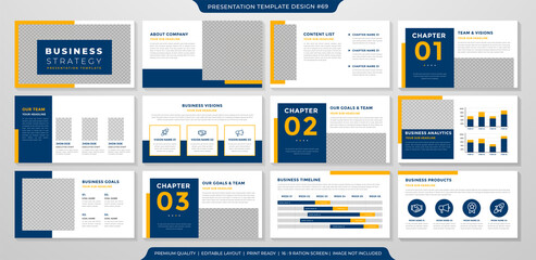 business presentation template design with abstract and minimalist style