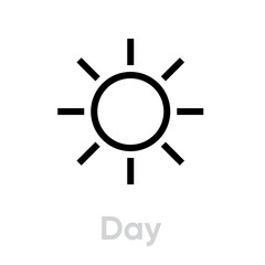 Day Religion icon. Editable line vector. Stylized sun sign with rays.