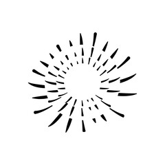 Obraz premium decorative striped fireworks burst icon, silhouette style