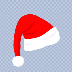 Red santa hat with white fur. Xmas clothing