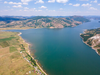 Aerial view of Studen Kladenets Reservoir, Bulgaria