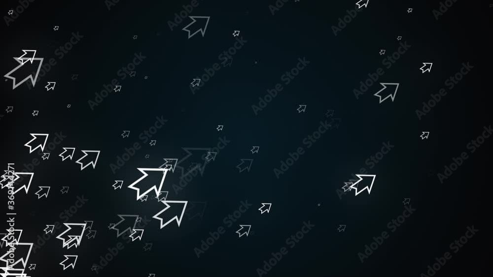 Poster computer generated abstract background. lots of outline neon cursors, 3d rendering