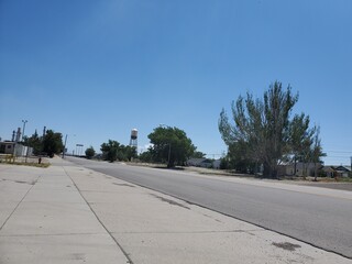 Empty road in a Wyoming town