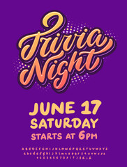 Trivia night. Vector poster template.