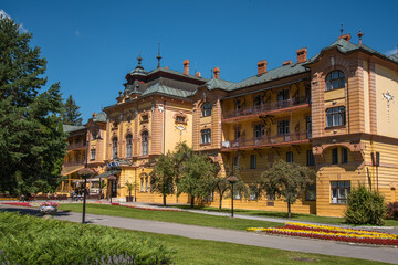 Fototapeta na wymiar Architecture of the Slovak town of Bardejovske Kupele