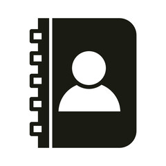 mobile application contact list web button menu digital silhouette style icon